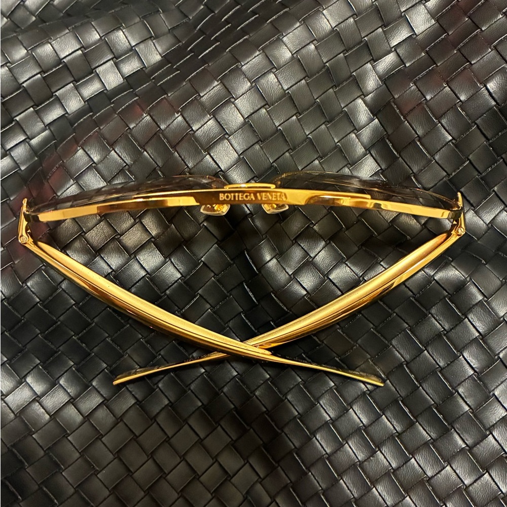 Bottega Veneta Gold-Tone Aviator Sunglasses - Picture 5 of 6